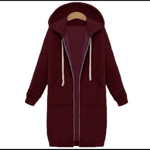 Long Zipper Hooded Jacket Hoodie Sweatshirt